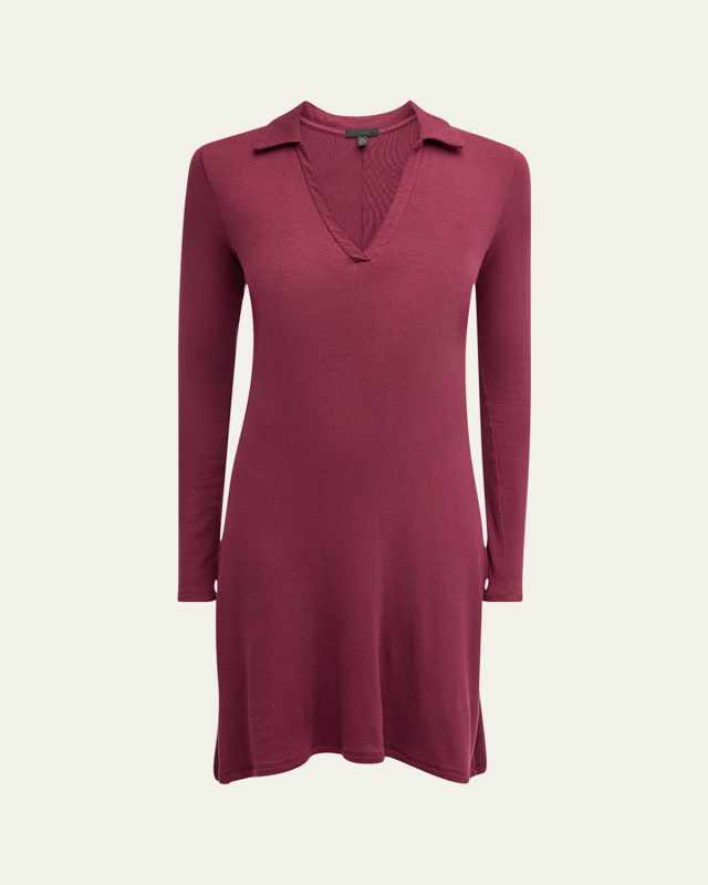 Modal Rib Split-Neck Dress